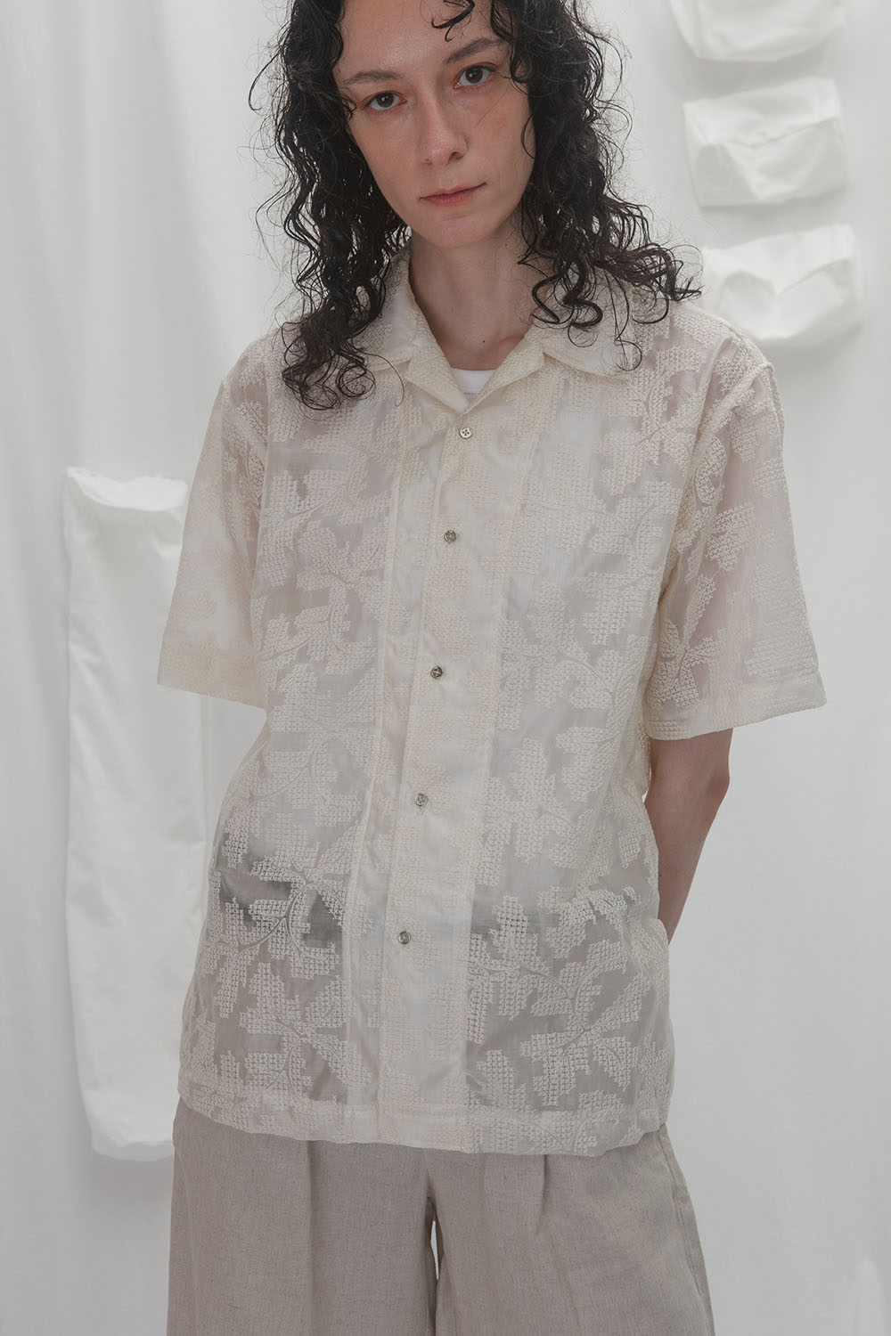 quinoa woven shirts - pixel flower