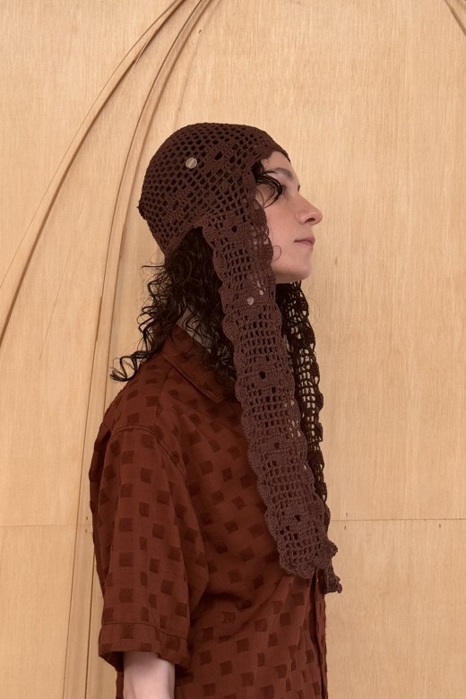 woven hat long ear - brown