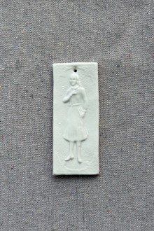 ceramic wall ornament - sq lady
