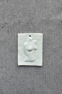 ceramic wall ornament - woman chest