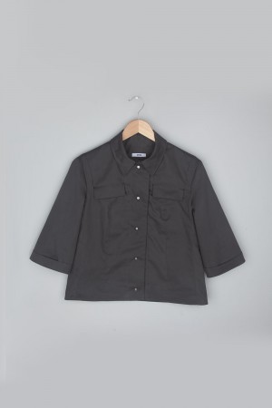 semi sleeve shirts - grey